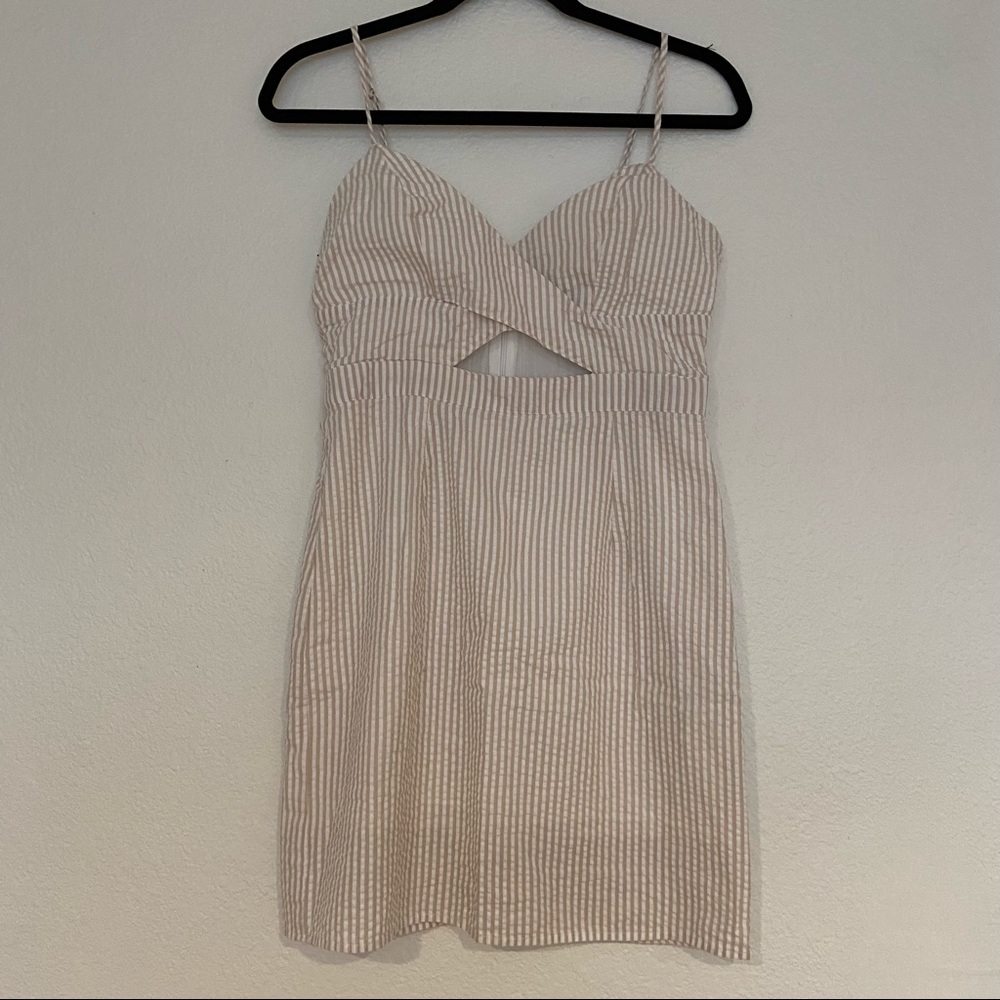 Forever 21 contemporary peekaboo striped mini dress